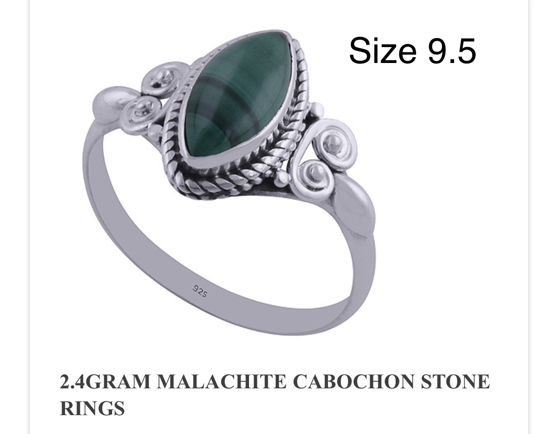 Malachite 925 Sterling silver ring - The Crystal Kingdom Academy